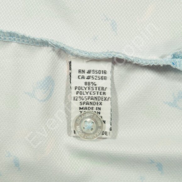 Straight Down Sea Print Bella Vista Country Club Golf Polo Shirt in Blue Size L - Picture 6 of 6